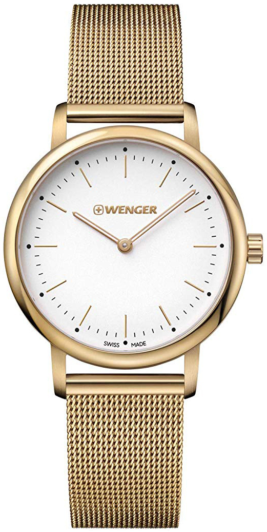 Wenger 99999 Dameur 01.1721.113 Hvid/Gul guldtonet stål Ø35 mm